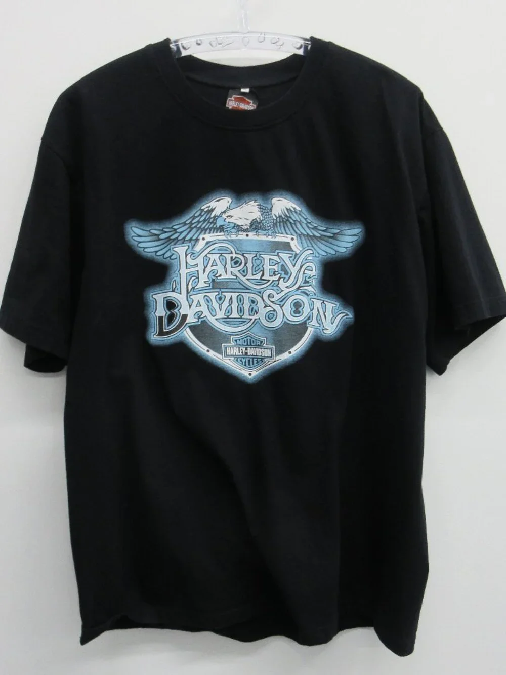 HARLEY-DAVIDSON T-SHIRT BANGKOK THAILAND MENS XXL BLUE EAGLE BAR & SHIELD BLACK